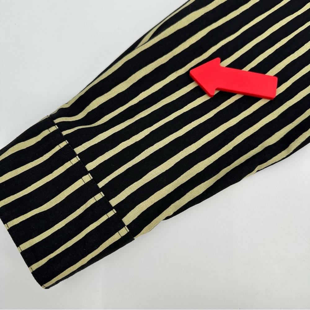 Marimekko Black and Cream Striped Button Down Shirt - Picture 15 of 16